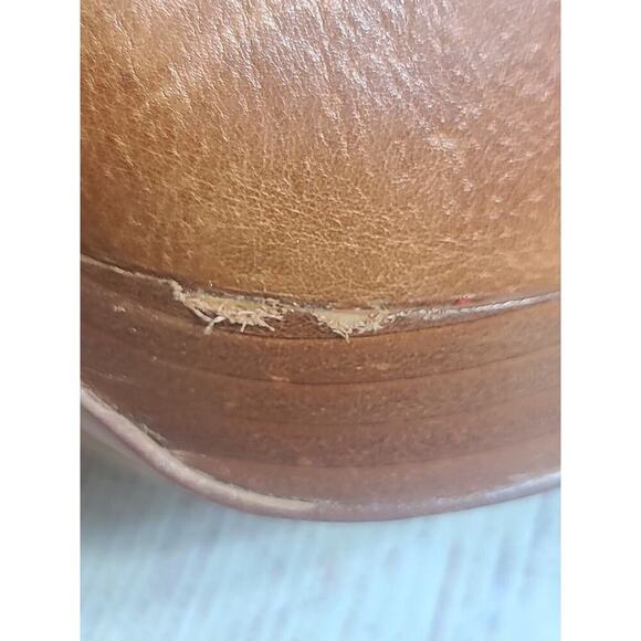 Frye Harlow Multi Strap Boots Women's 6.5 Pull On Tan Leather 4" Heel FLAWS - Picture 15 of 15